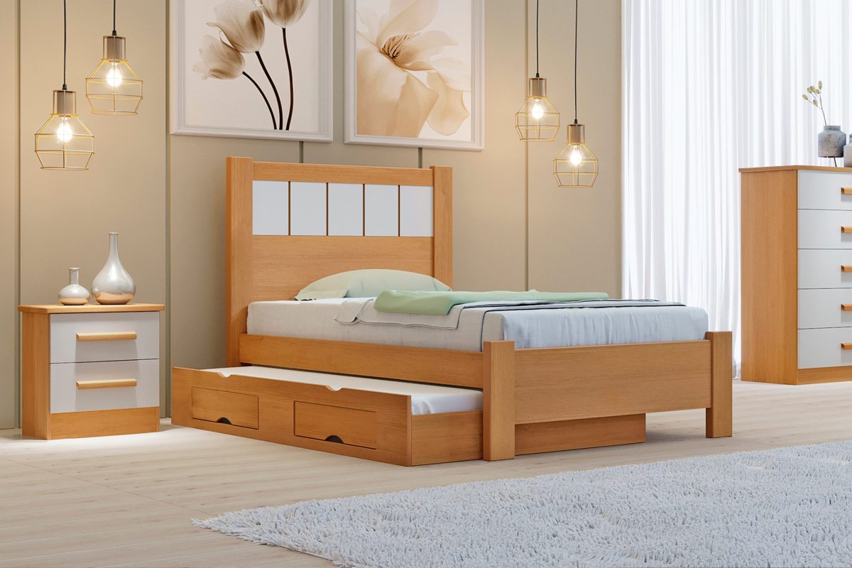 Cama Solteiro Primícia + Cama Auxiliar